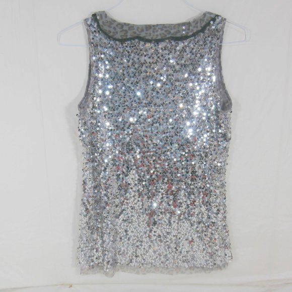 CHICO'S Size 1 Women's Cheetah Sequin Blouse - Picture 2 of 2